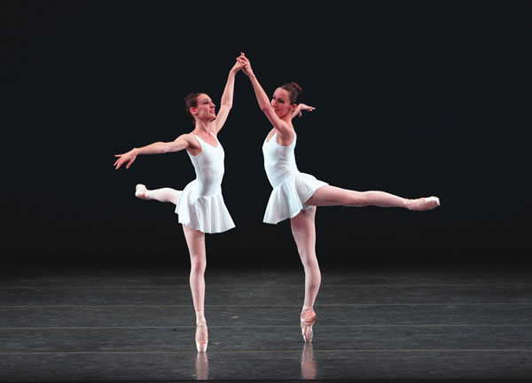 Miami City Ballet principal dancers Tricia Albertson (left) and Deanna Seay in “Concerto Barocco”.